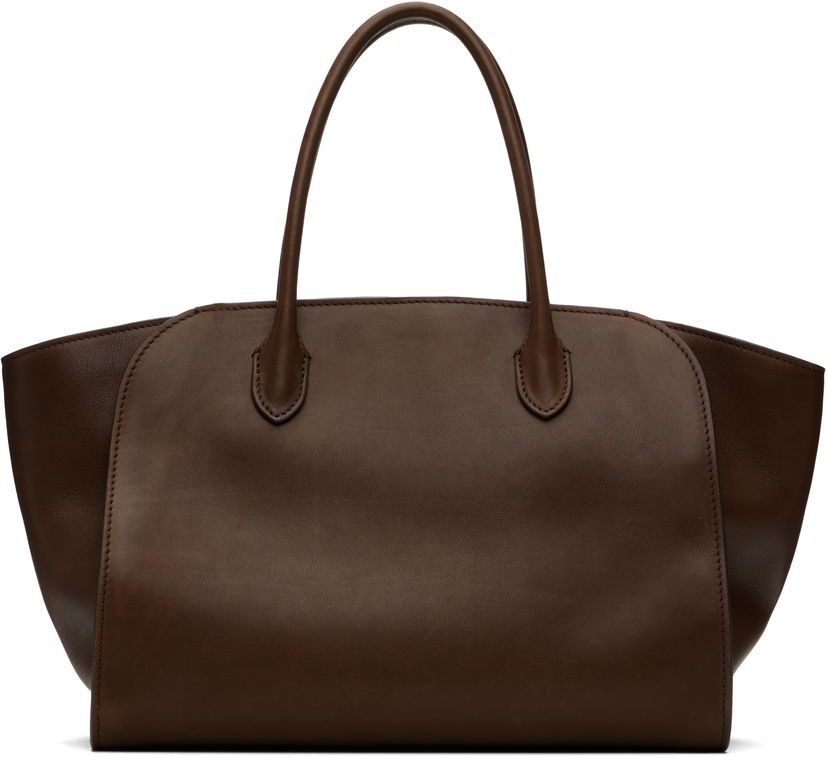 Tygpåse The Row The Row Marlo 12 Leather Tote Brun | W1802-L72