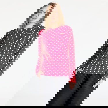 T-shirt Comme des Garçons Play Heart Logo Long Sleeve Dotted T-Shirt Röd | AX-T166 RED, 0