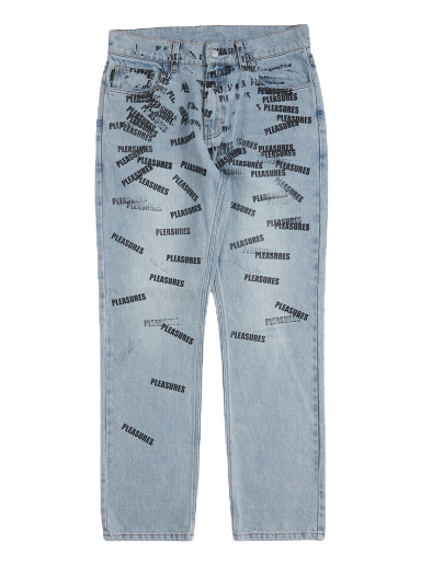 Jeans Pleasures Plop 5 Pocket Denim Washed Blue Blå | P23SP040-BLUE