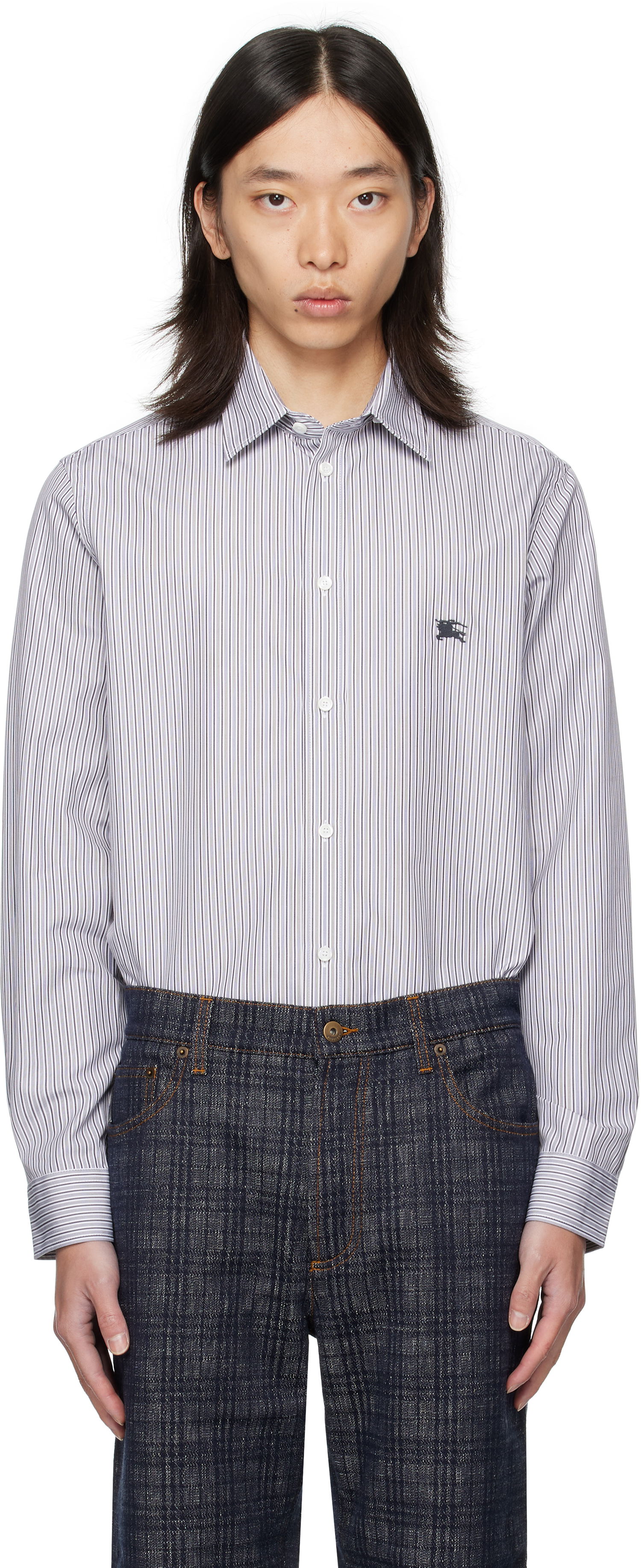 Skjorta Burberry Burberry Striped Cotton Shirt Flerfärgad | 8110883, 0