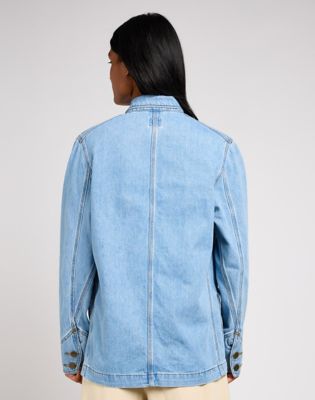 Jacka Lee Light Wash Denim Jacket Blå | 112349043