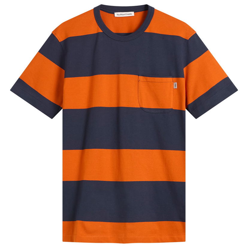T-shirt YMC YMC Wild Ones Block Stripe T-Shirt Orange | P6ZAM-40