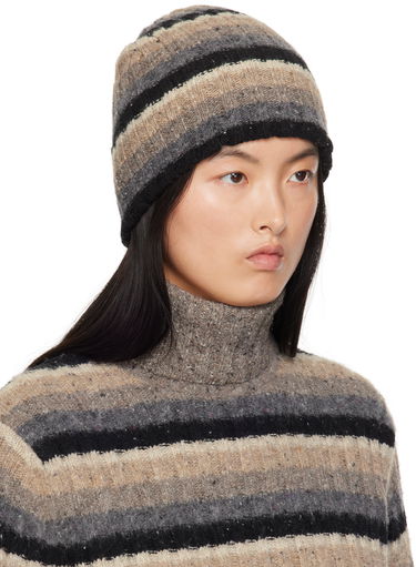 Mössa ERL Wool Striped Beanie Brun | ERL09K007, 3