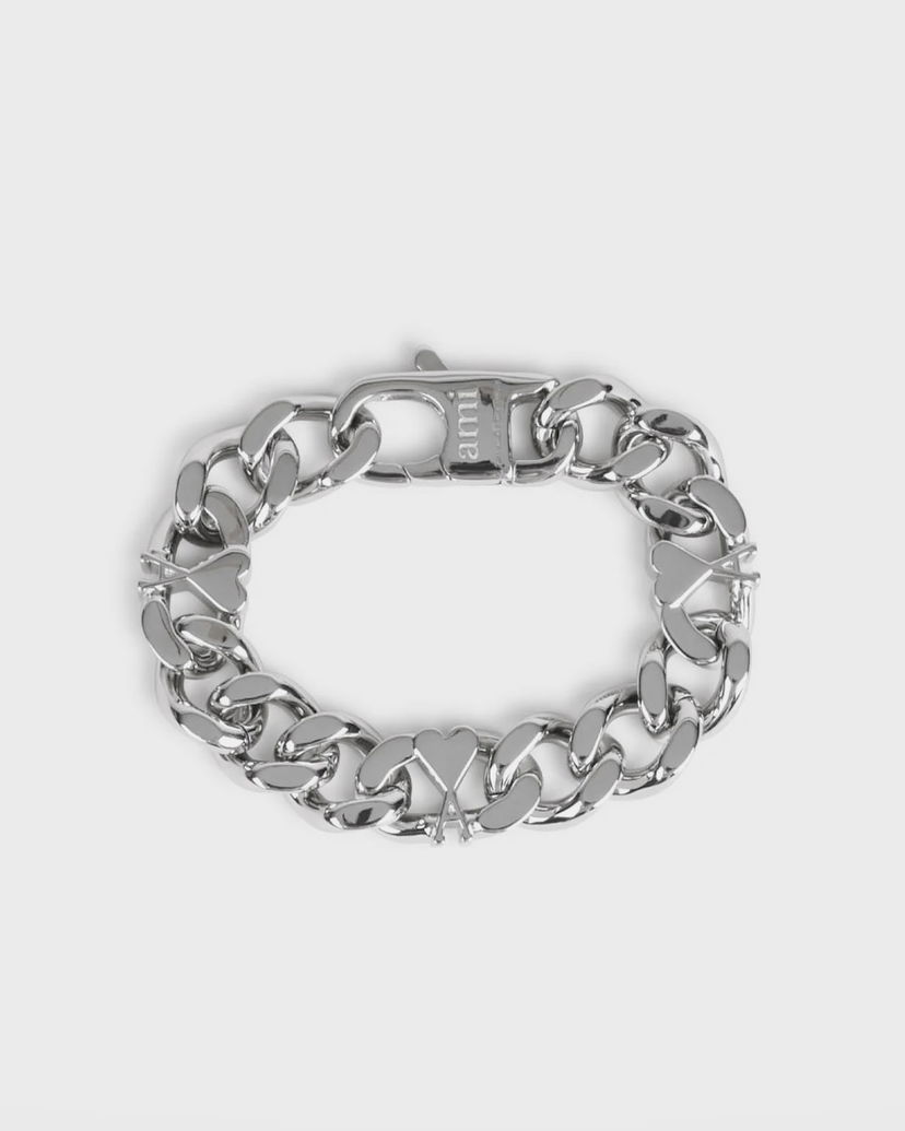 Armband AMI Chain Bracelet with Heart Accent Metallisk | UJW927.361-900
