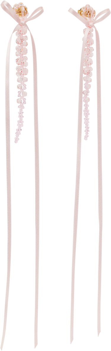Örhängen Simone Rocha Simone Rocha Bow Ribbon Drip Earrings Rosa | ERG410S 0903, 1
