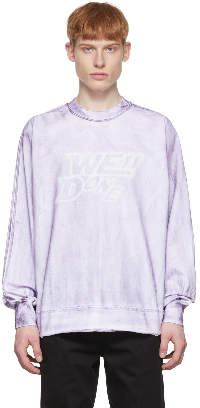 T-shirt We11done We11done Cotton Long Sleeve T-Shirt Purpur | WD-TT1-22-580-U-PP