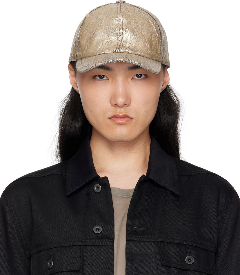 Keps Rick Owens Rick Owens DRKSHDW Megacrust Denim Baseball Cap Metallisk | DA01E3478 SGMC