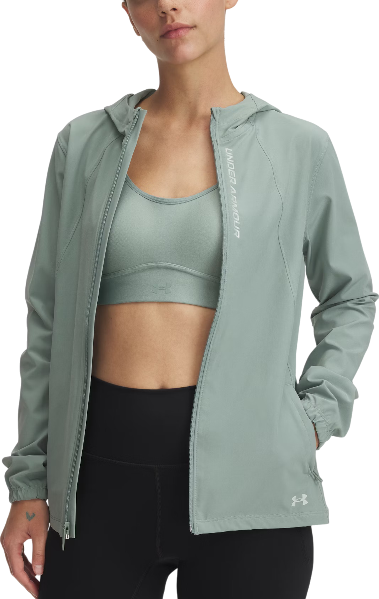 Sweatshirt Under Armour OutRun the STORM Hooded Jacket Grön | 1377043-348