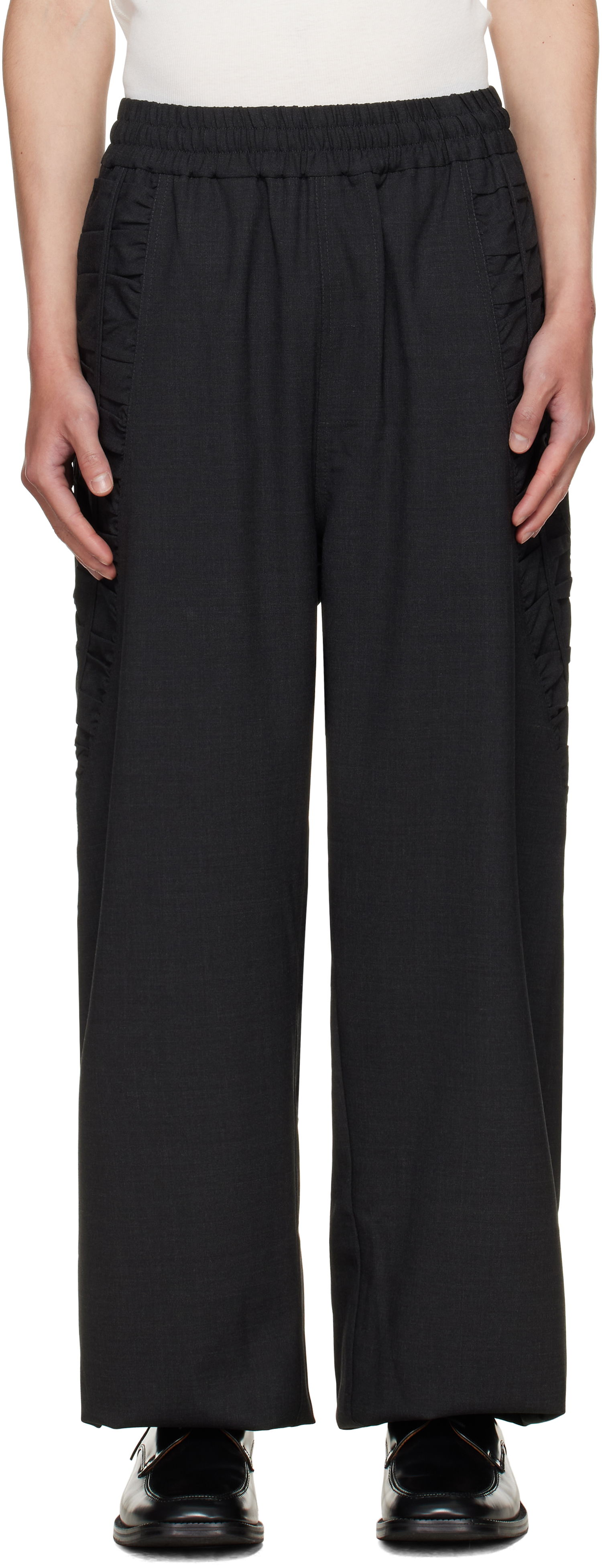 Byxor sage NATION SAGE NATION Fossil Trousers Svart | S054 FOSSIL TROUSER TROPICAL W, 0
