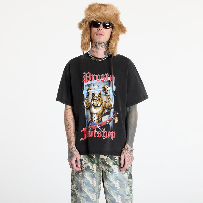 T-shirt Footshop PROSTO x FTSHP Black Bulldog Graphic T-Shirt Svart | FTSHP_415