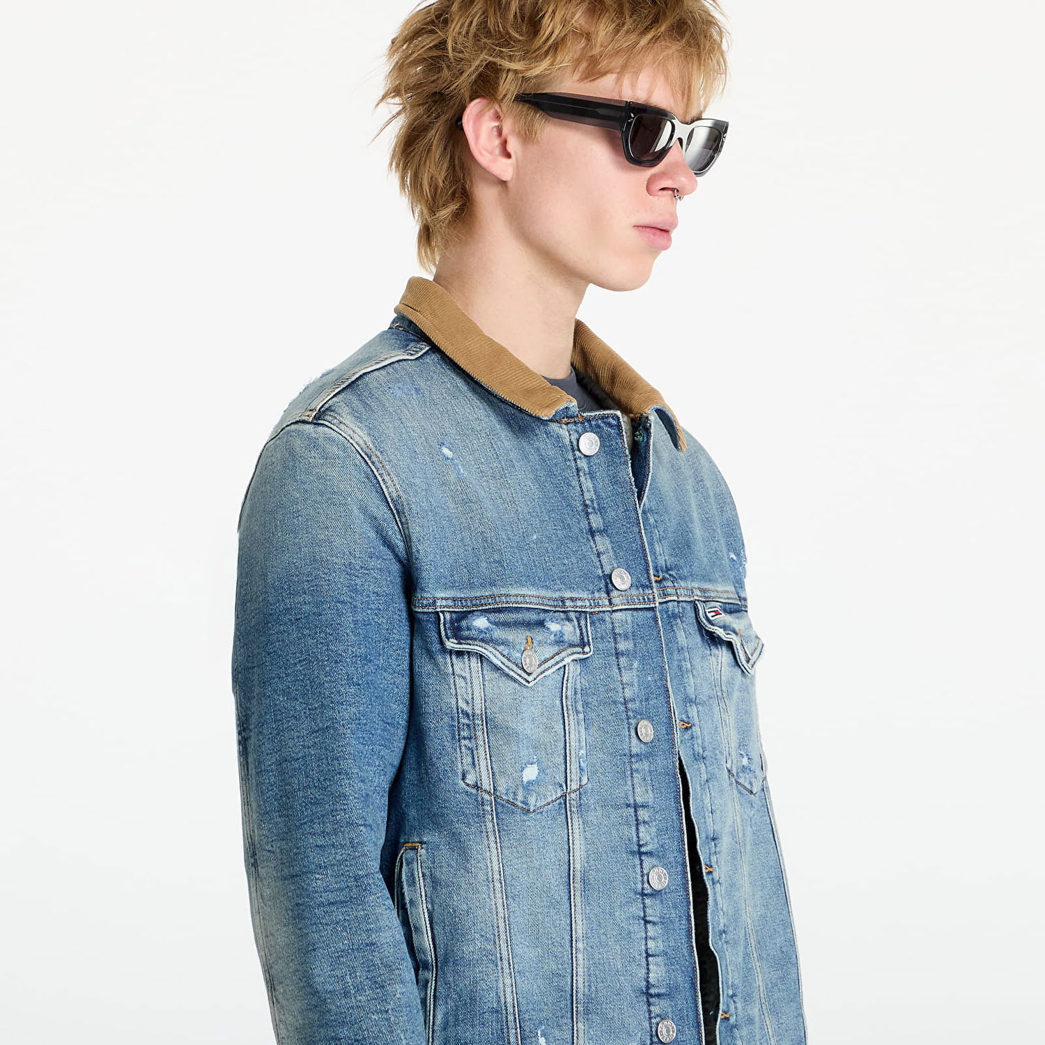 Jacka Tommy Hilfiger Ryan Teddy Regular Trucker Jacket Denim Blå | DM0DM20435 1A5, 1