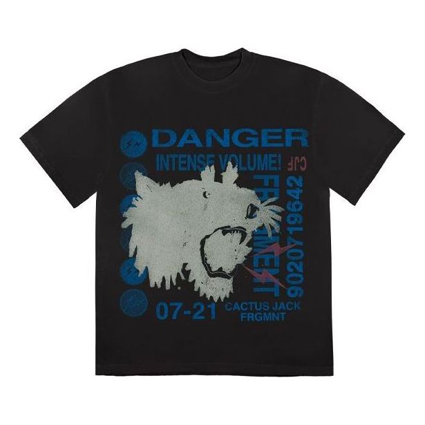 T-shirt Cactus Jack by Travis Scott Travis Scott Cactus Jack x Fragment Design Danger T-Shirt Svart | CJFN-SS17