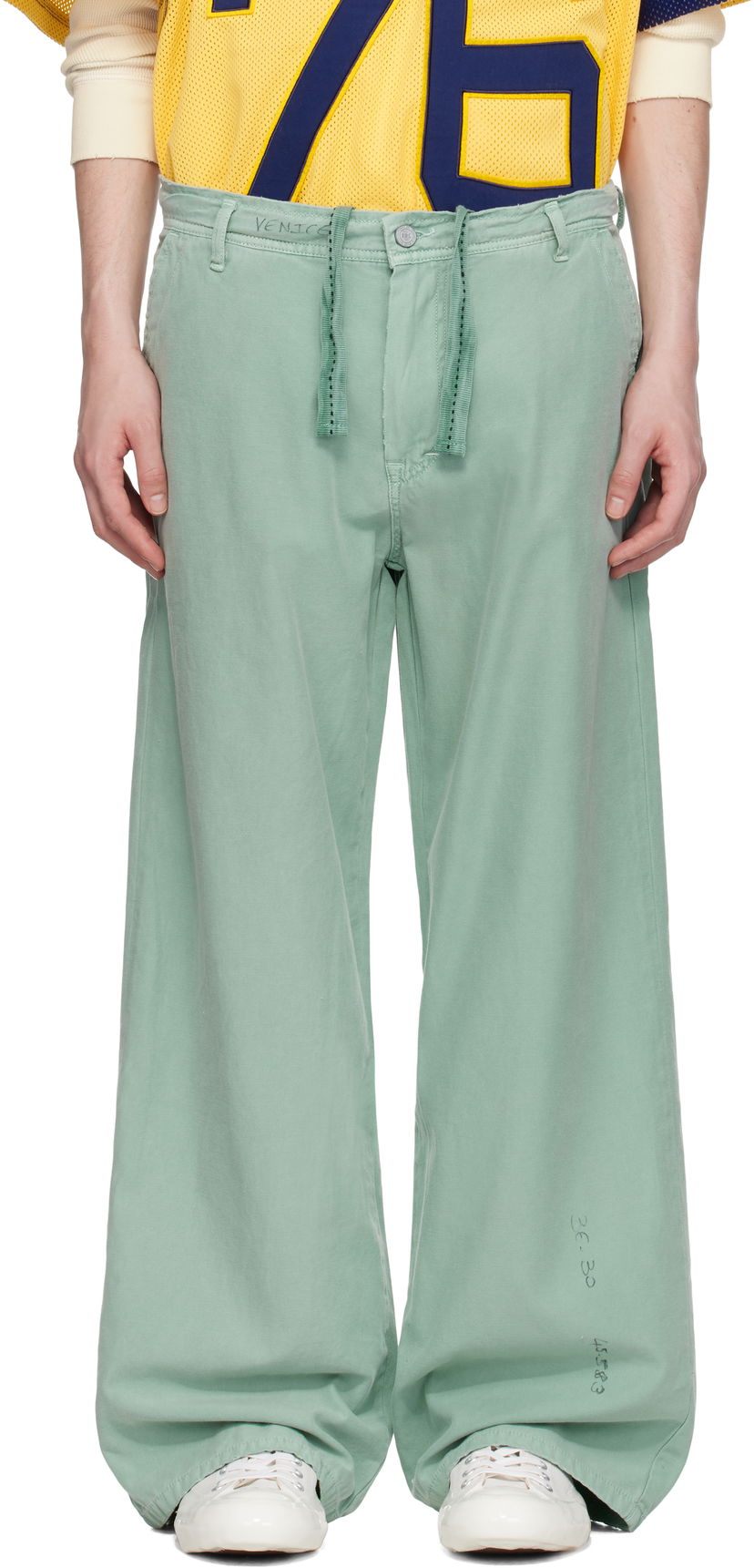 Cargo byxor ERL ERL Distressed Chino Trousers Grön | ERL10P005