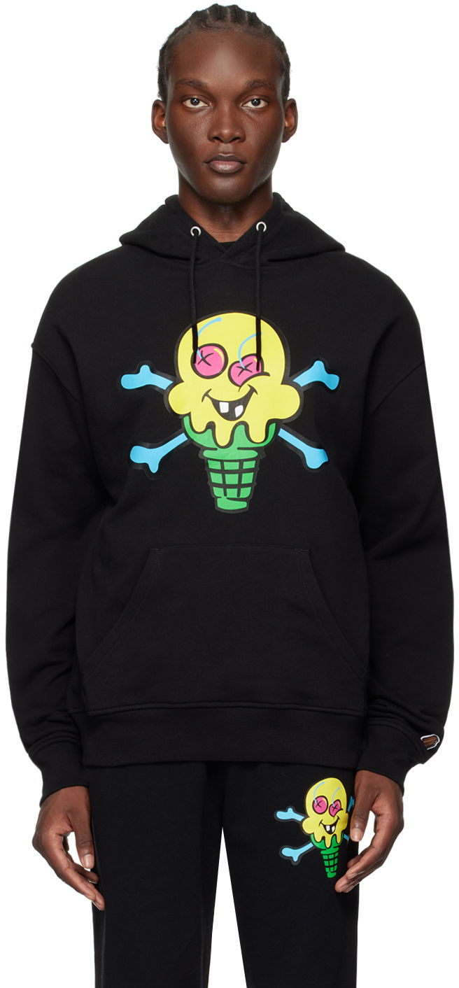 Sweatshirt BBC IceCream ICECREAM Cones & Bones Popover Hoodie Svart | IC24226