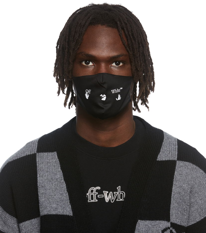 Tillbehör Off-White Off-White Logo Print Face Mask Svart | OMRG003F21FAB0051001