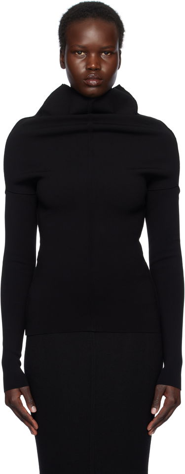 Sweater Rick Owens Rick Owens Hollywood Draped Long Sleeve Turtleneck Top Svart | RP01E7690 KST, 0