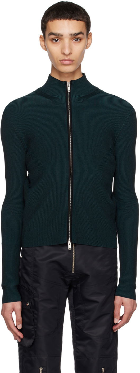 Sweater Dion Lee Angled Rib Zip-Up Sweater Mörkblå | C7153R23