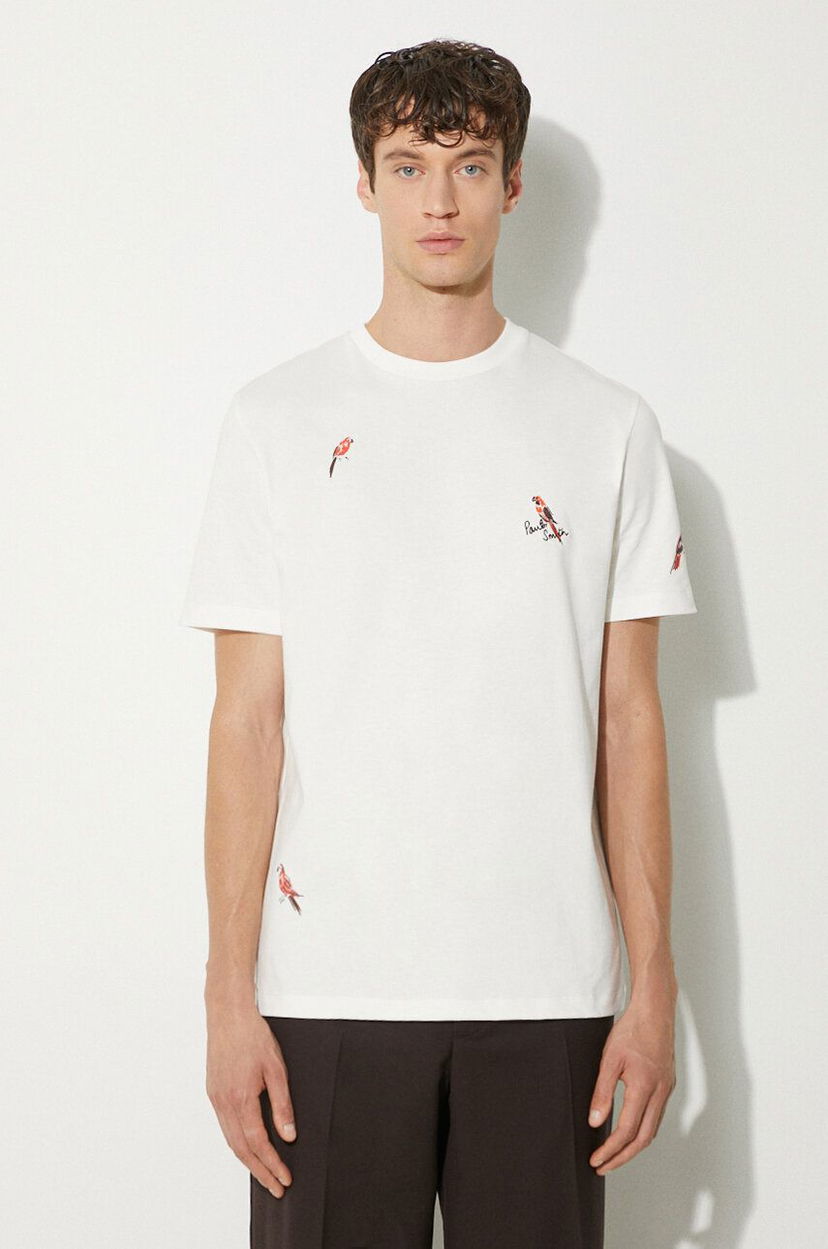 T-shirt Paul Smith Paul Smith Bird Application T-Shirt Vit | M1R.919T.NP4322