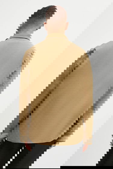 Skjorta Neighborhood NEIGHBORHOOD Utility Long Sleeve Shirt with Classic Collar, Regular Fit, Cotton Beige | 252AQNH.SHM04, 2