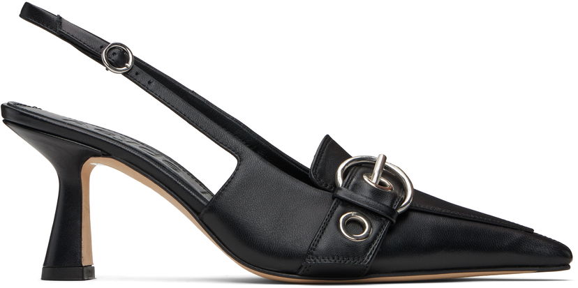 Smycke Aeyde Aeyde Tara Eyelet Slingback Kitten Heels Svart | A11-PU-VDHS75ST179-SS25-800-007