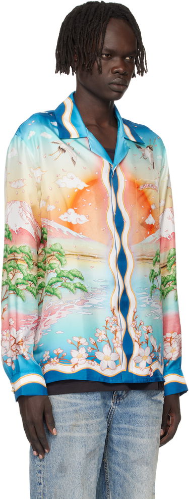 Skjorta Casablanca Casablanca 'Tennis Club' Silk Print Long Sleeve Shirt Flerfärgad | U-MPF25-SH-006-01, 1