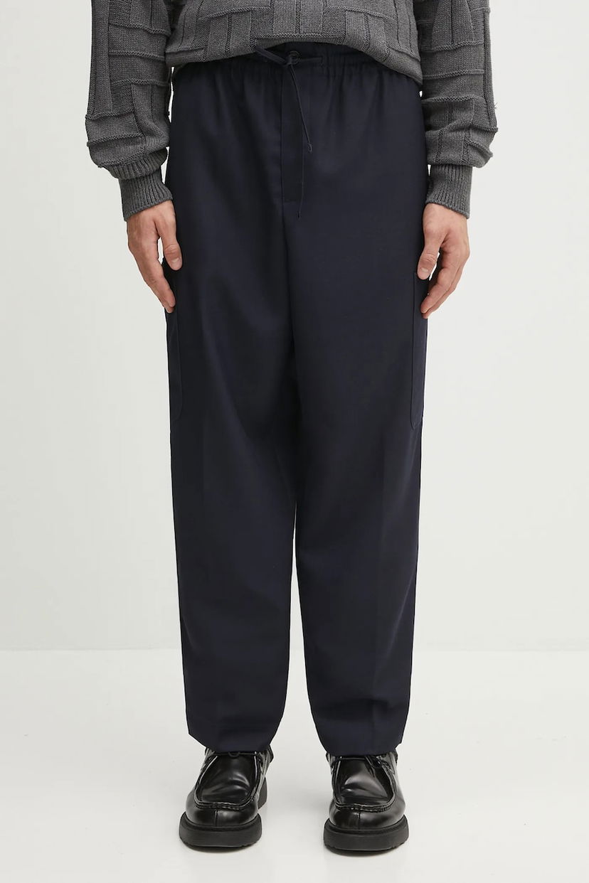 Cargo byxor KENZO Kenzo Wool Cargo Jogpant Mörkblå | FE65PA5019RE