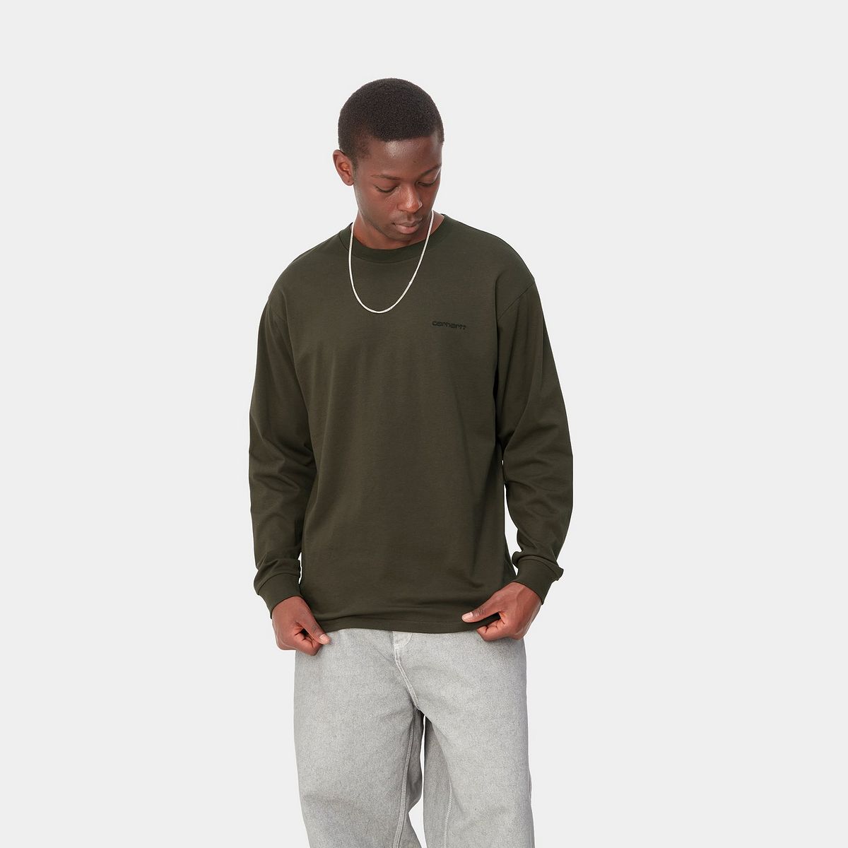 T-shirt Carhartt WIP Script Embroidery T-Shirt Svart | I032306_00P_XX, 1