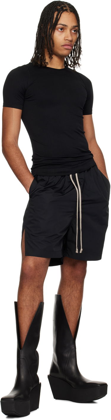 T-shirt Rick Owens Rick Owens Hollywood Active Knit Short Sleeve T-Shirt Svart | RU01E5692 KSP, 3