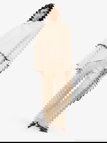 Byxor TOTEME Geometric-Print Silk Wide-Leg Trousers by Toteme Beige | 213255707926, 1