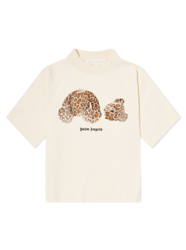 T-shirt Palm Angels Cropped Leopard Bear Tee Beige | PWAA020S22JER0020360