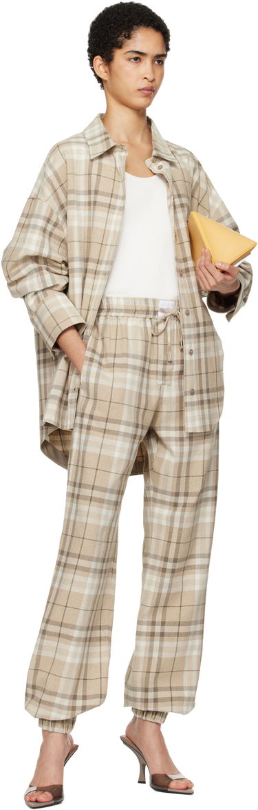 Skjorta The Attico Attico Eliza Plaid Shirt Beige | 250WCH00004 CCC050AA, 3