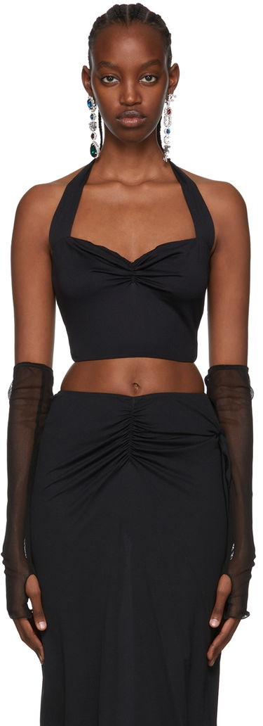 Linne Anna Sui Exclusive Ana Black Halter Neck Tank Top Svart | 522C20, 0