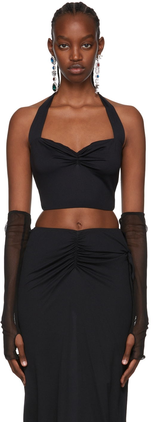 Linne Anna Sui Exclusive Ana Black Halter Neck Tank Top Svart | 522C20