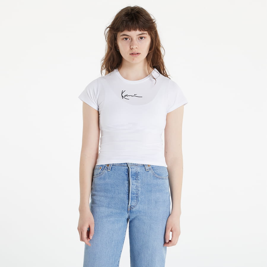 T-shirt Karl Kani Small Signature Short Tee Vit | KKWQ22002WHT, 0