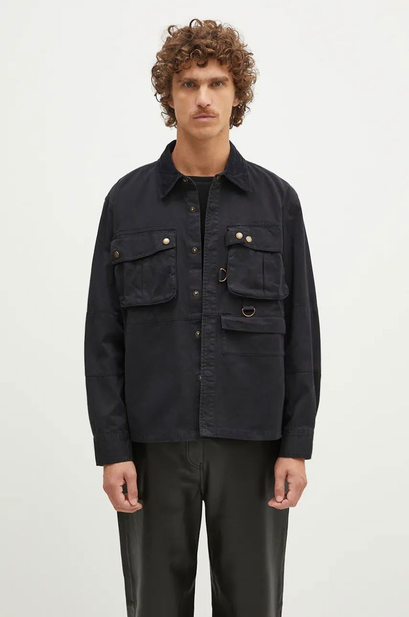 Skjorta Barbour Overshirt Twill Oakmoor Svart | MOS0380