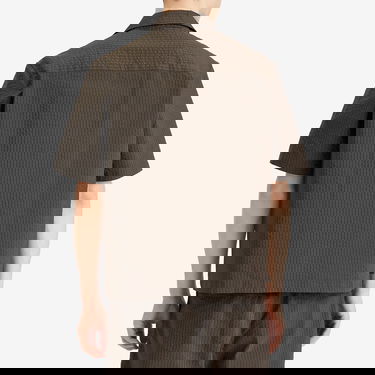 Skjorta MAISON KITSUNÉ Maison Kitsuné Seersucker Resort Shirt, Size Large Brun | OM00421WC5032-P391, 3