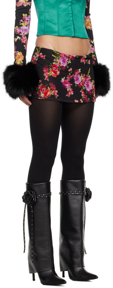 Kjol GUIZIO Guizio Floral Print Mini Skirt Svart | R24318K027, 1