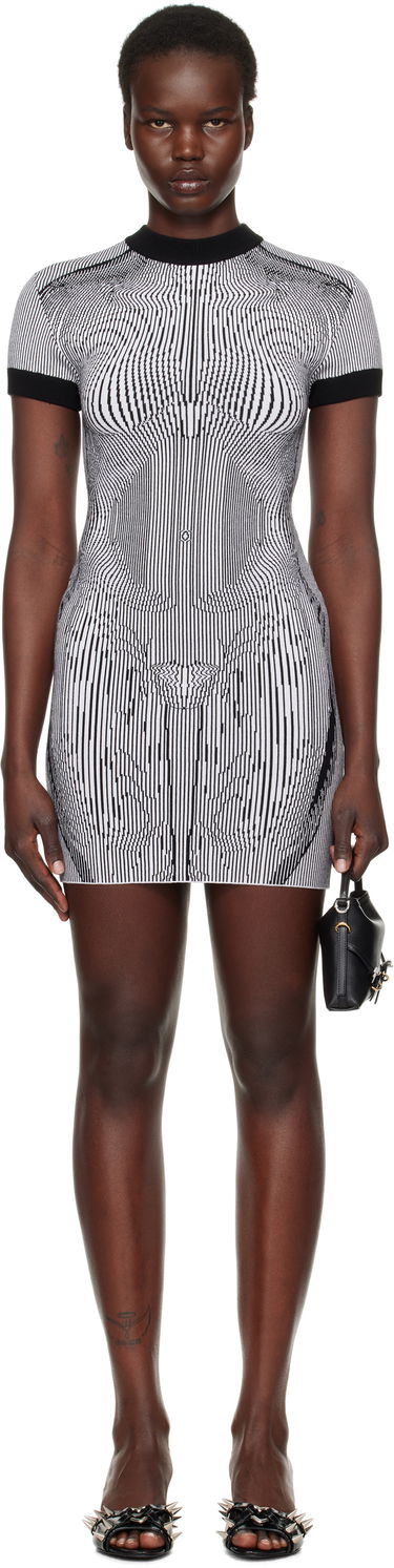 Klä Jean Paul Gaultier Jean Paul Gaultier Morphing Pinstripes Jacquard Minidress Svart | 25/33-F-RO374-M084-0100, 0