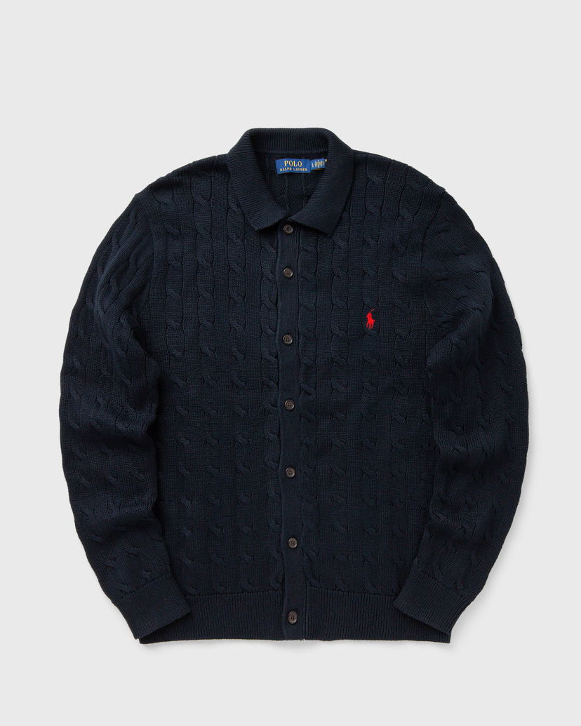 Sweater Polo by Ralph Lauren Collared Cable-Knit Button-Front Cardigan Mörkblå | 710979114002