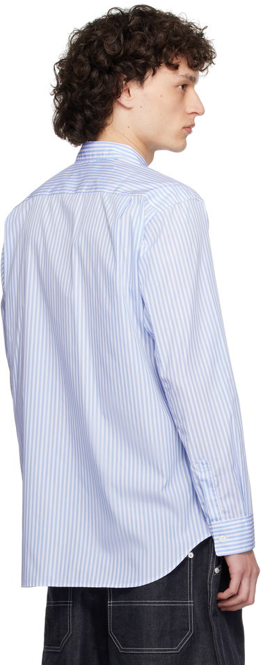 Skjorta Comme des Garçons Comme des Garçons Stripe Poplin & Check Shirt Blå | FO-B013-S25, 2