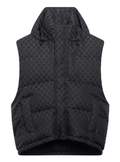 Väst Gucci Balenciaga x The Hacker Project Hacker Cocoon Puffer Gilet Vest Black Svart | 681884TLO531269