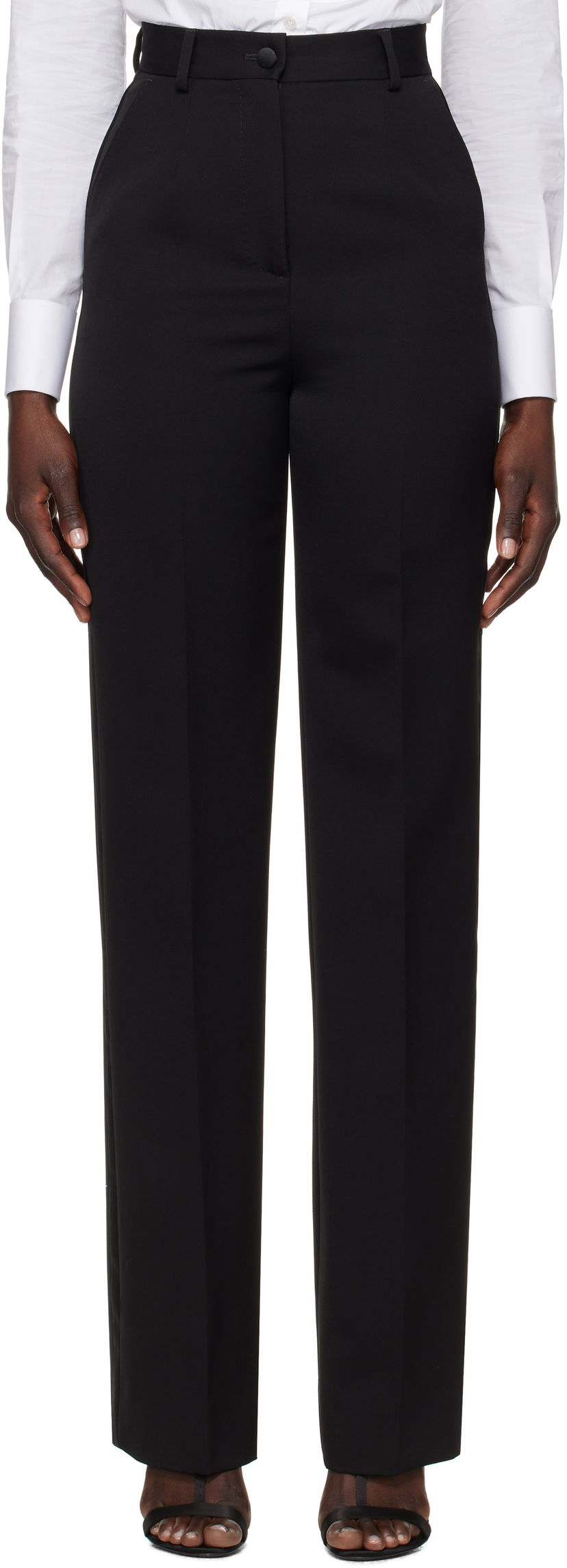 Byxor Dolce & Gabbana Dolce&Gabbana Wool Tuxedo Trousers Svart | FTC8ZT FU21E