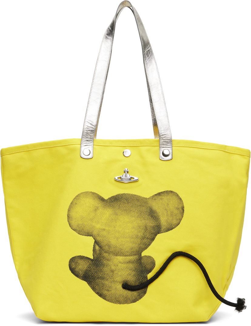 Tygpåse Vivienne Westwood Vivienne Westwood Mouse Printed Canvas Shopper Tote Gul | 4205007GU-W015D-