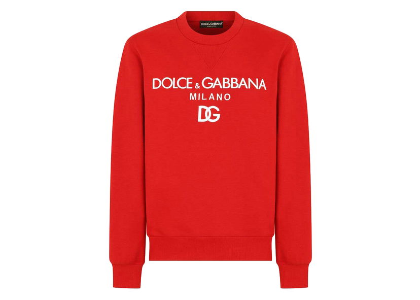 Sweatshirt Dolce & Gabbana Jersey DG Embroidery and Patch Sweatshirt Red Röd | G9WI3ZFU7DUR2254