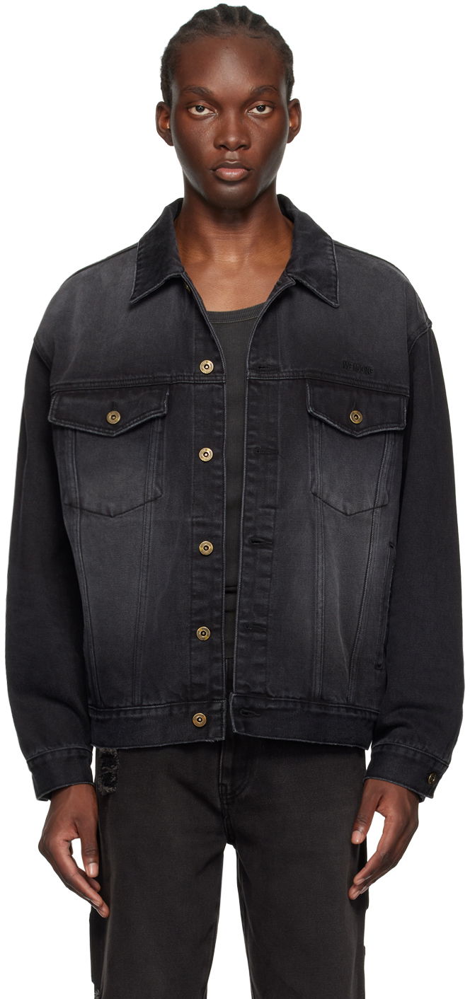 Jacka We11done We11done Faded Denim Jacket Svart | WD-DJ2-24-345-M-BK