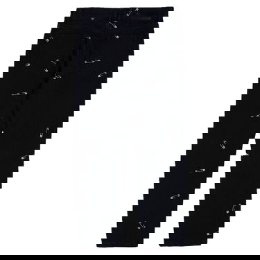 Jeans Pleasures Safety Pin 5 Pocket Denim Jeans Svart | P22W038-BLACK, 7