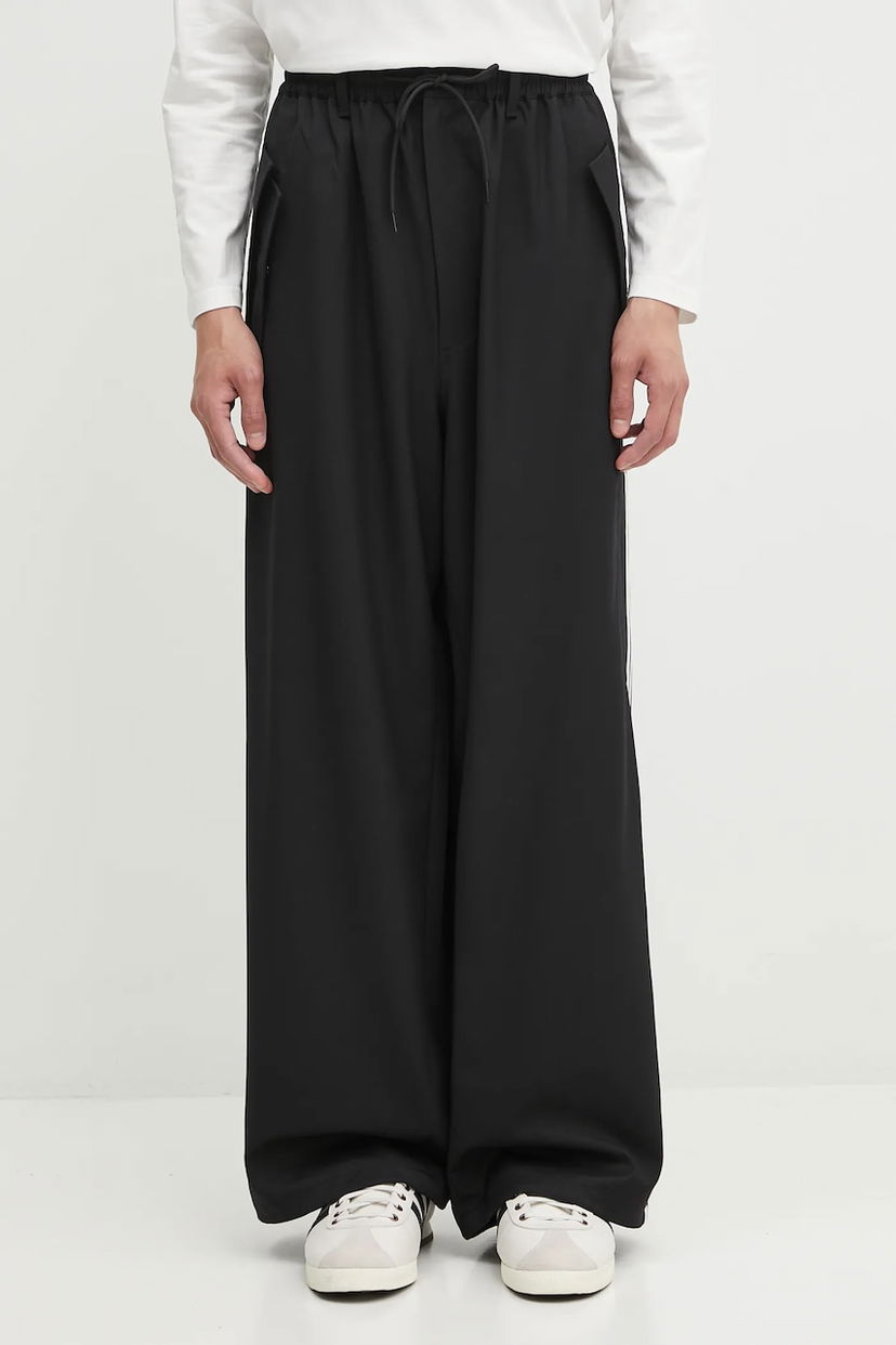 Byxor Y-3 Y-3 Refined Wool Wide-Leg Trousers Svart | JX7275