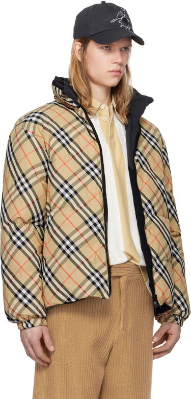 Pufferjacka Burberry Burberry Reversible Check Down Puffer Jacket Beige | 8103931, 1