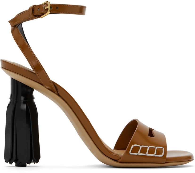 Tillbehör JW Anderson JW Anderson Tassel Heeled Sandals Brun | ANW43005A 20044
