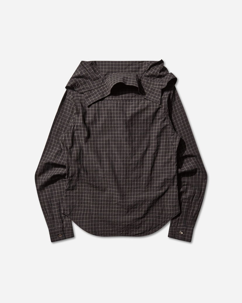 Skjorta OUR LEGACY Kaonashi Layered Collar Faux Lumberjack Check Shirt Brun | W4252KB 001